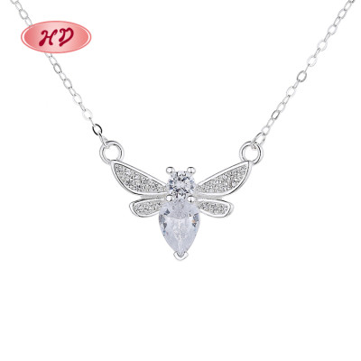 Bulk Order: Stunning Animal Bee Pendant Necklace in 925 Silver Plating - Ideal for Fashion Jewelry Wholesale