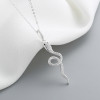 Wholesale Charm Jewelry: Elegant Adjustable Snake with Zirconia Pendant in 925 Silver
