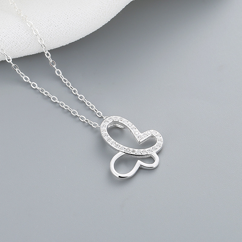 Unleash the Magic of Nature with the Butterfly Zircon Silver Necklace