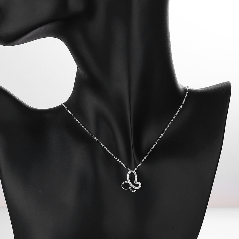 Unleash the Magic of Nature with the Butterfly Zircon Silver Necklace