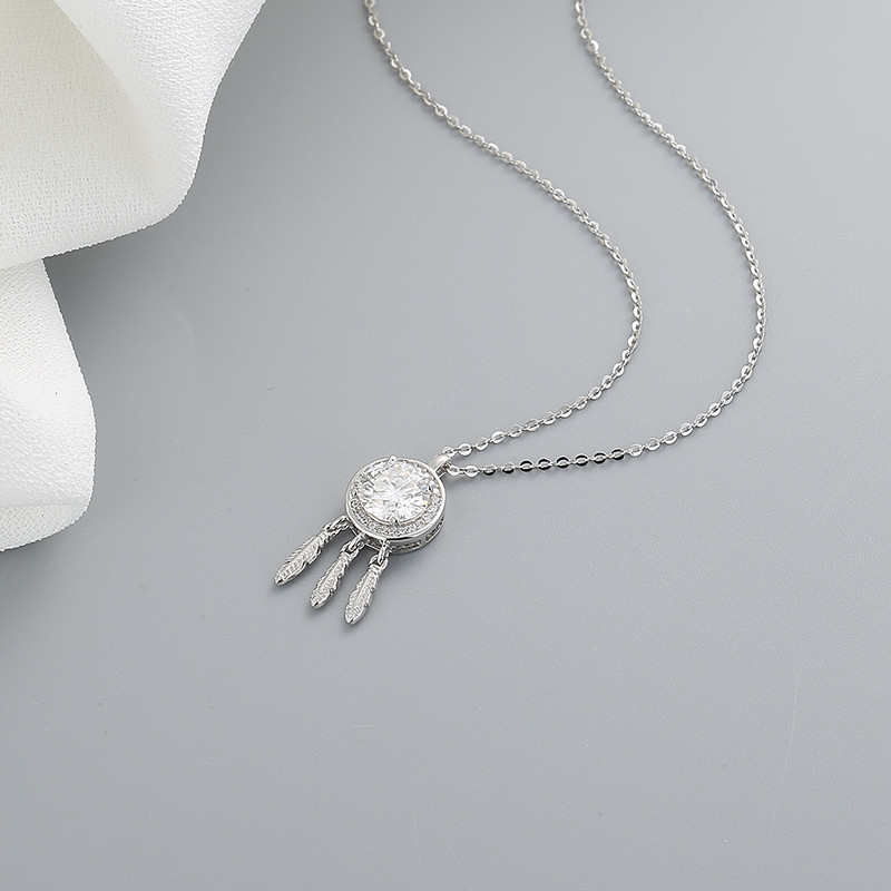 the Dream Catcher Zircon Silver Necklace