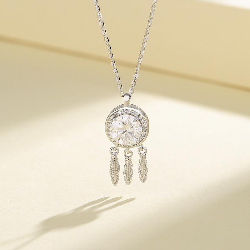 the Dream Catcher Zircon Silver Necklace