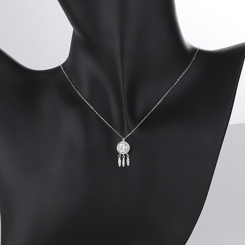 the Dream Catcher Zircon Silver Necklace