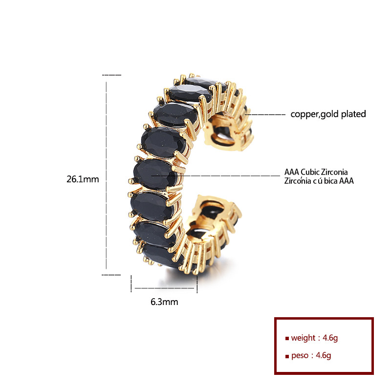 anillo de latón chapado en oro de 18 k con circón