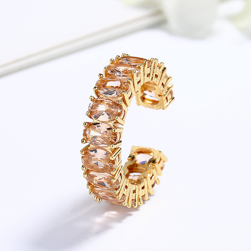 Elevate Your Style with Our Classic 18k Brass Gold-Plated Zircon Ring