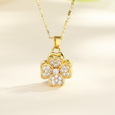 Wholesale Fashion Jewelry: Customizable 18K Gold Filled Flower Necklaces for Women