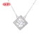 Bulk Order Zirconia Silver Necklace - Wholesale, 925 Sterling, Square Pendant, Women's Jewelry