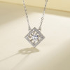 Bulk Order Zirconia Silver Necklace - Wholesale, 925 Sterling, Square Pendant, Women's Jewelry