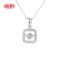 OEM & ODM Fashion Jewelry: Square Zirconia 925 Sterling Silver Necklace for Wholesale