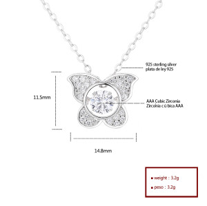 B2B Customizable 925 Silver Plated Zirconia Butterfly Pendants - Fast Shipping Wholesale Necklaces, Ready Stock for Resellers
