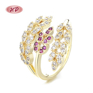Bulk OEM/ODM Vintage Cubic Zirconia Rings - 18K Gold-Plated Brass, Women's Fashion Jewelry Wholesale