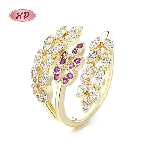 Bulk OEM/ODM Vintage Cubic Zirconia Rings - 18K Gold-Plated Brass, Women's Fashion Jewelry Wholesale