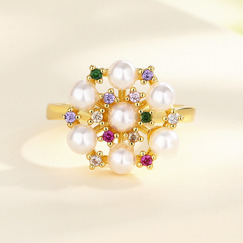 Discover the Pearl Zircon Gold-Plated Ring Series