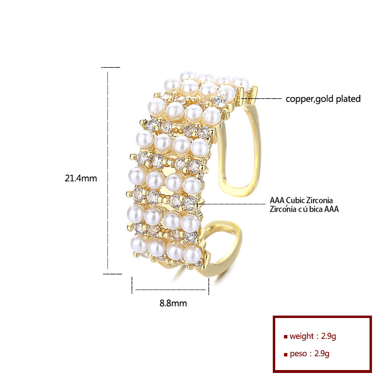 descubre la serie de anillos chapados en oro con circonitas y perlas