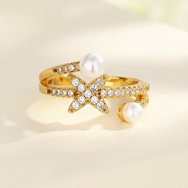 Discover the Pearl Zircon Gold-Plated Ring Series