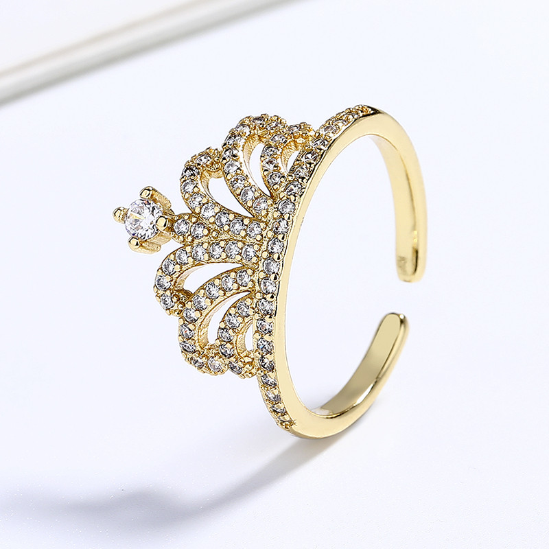 Unveiling the Crown Zircon Gold-Plated Ring Collection