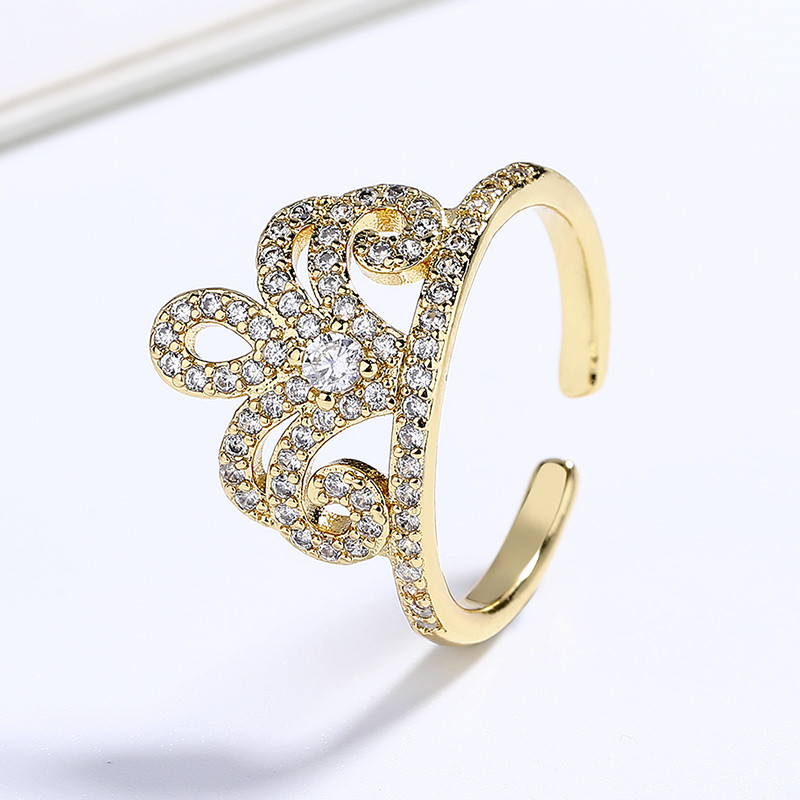 Unveiling the Crown Zircon Gold-Plated Ring Collection