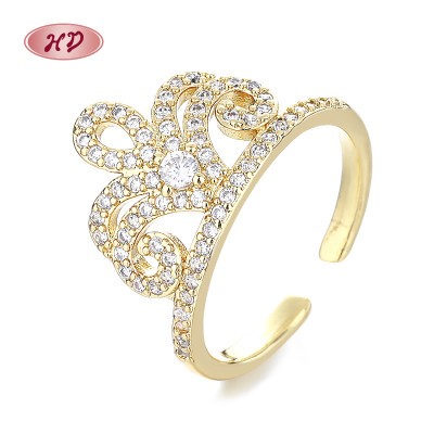 Exclusive Wholesale Crown Rings - 18K Gold Plated with AAA Cubic Zirconia Halo Crown Ring