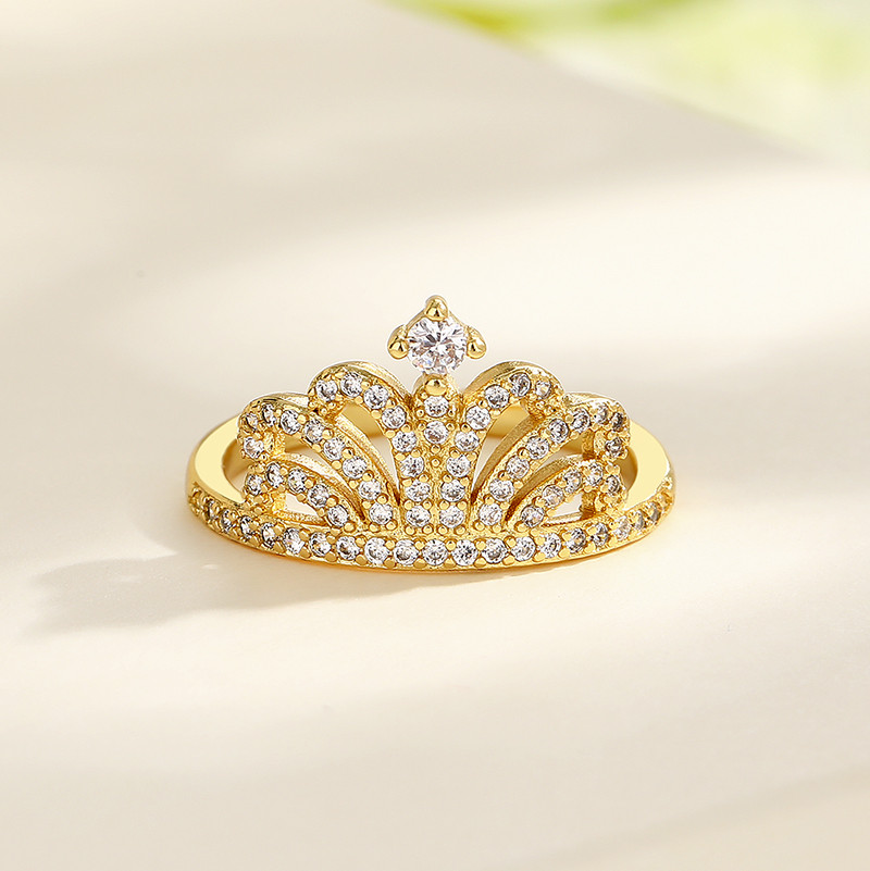 Unveiling the Crown Zircon Gold-Plated Ring Collection