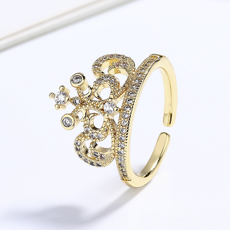 Unveiling the Crown Zircon Gold-Plated Ring Collection