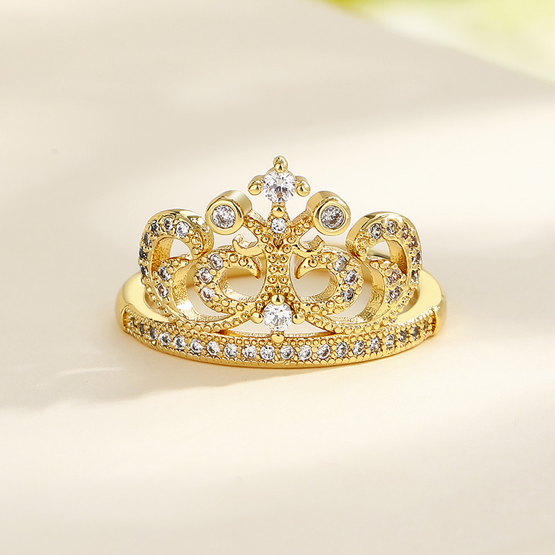 Unveiling the Crown Zircon Gold-Plated Ring Collection
