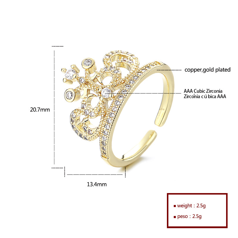 Unveiling the Crown Zircon Gold-Plated Ring Collection