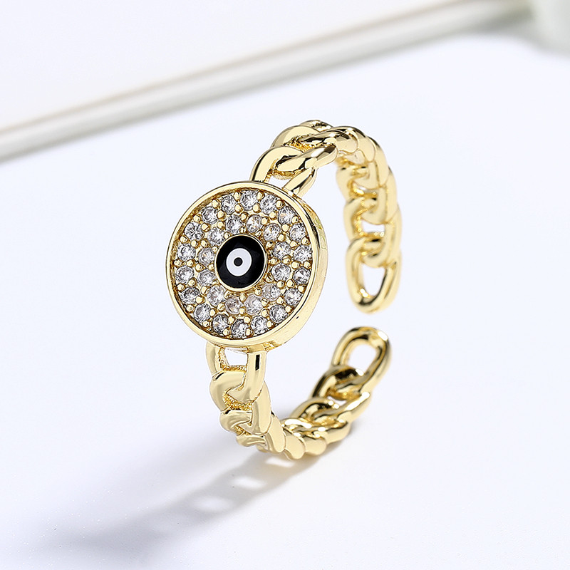 Devil's Eye Zircon Gold Plated Ring Series