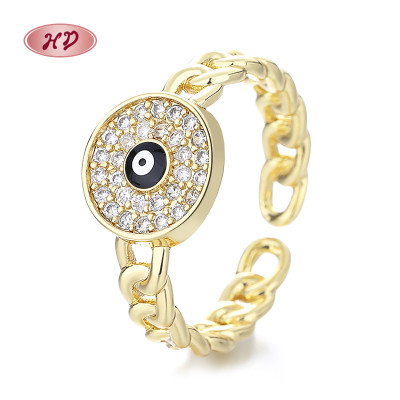 Hd Jewelry Elegance Wholesale: 18K Gold Plated Women's Devil's Eye Rings - Expert OEM/ODM Services
