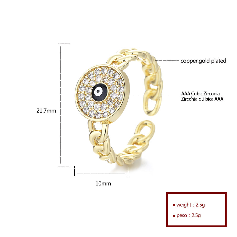 Devil's Eye Zircon Gold Plated Ring Series