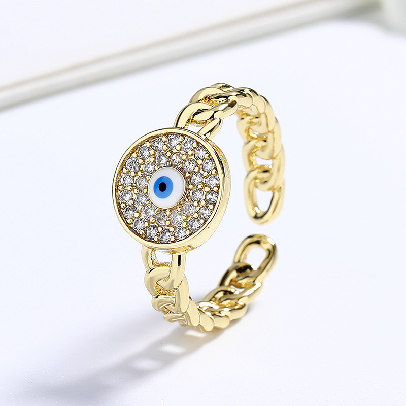 Devil's Eye Zircon Gold Plated Ring Series