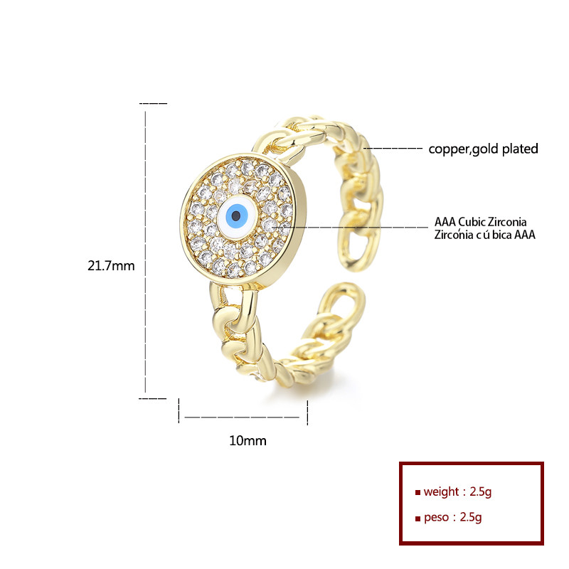 Devil's Eye Zircon Gold Plated Ring Series