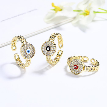 Hd Jewelry Elegance Wholesale: 18K Gold Plated Women's Devil's Eye Rings - Expert OEM/ODM Services