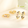 Fast Shipping Wholesale Heart-Cut Micropavé AAA Cubic Zirconia Rings - 18K Gold Plated