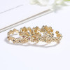 18k gold plated-Plated Hollow Flower Rings Aaa Cubic Zirconia Elegance Womens Rings Jewelry