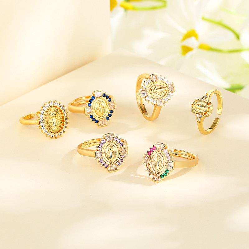 Classic Colored Zircon Gold-Plated Rings