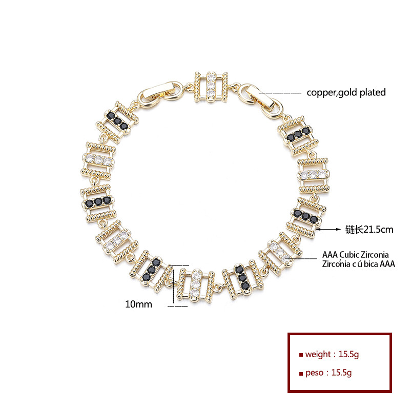 18k gold-plated colorful zircon bracelet