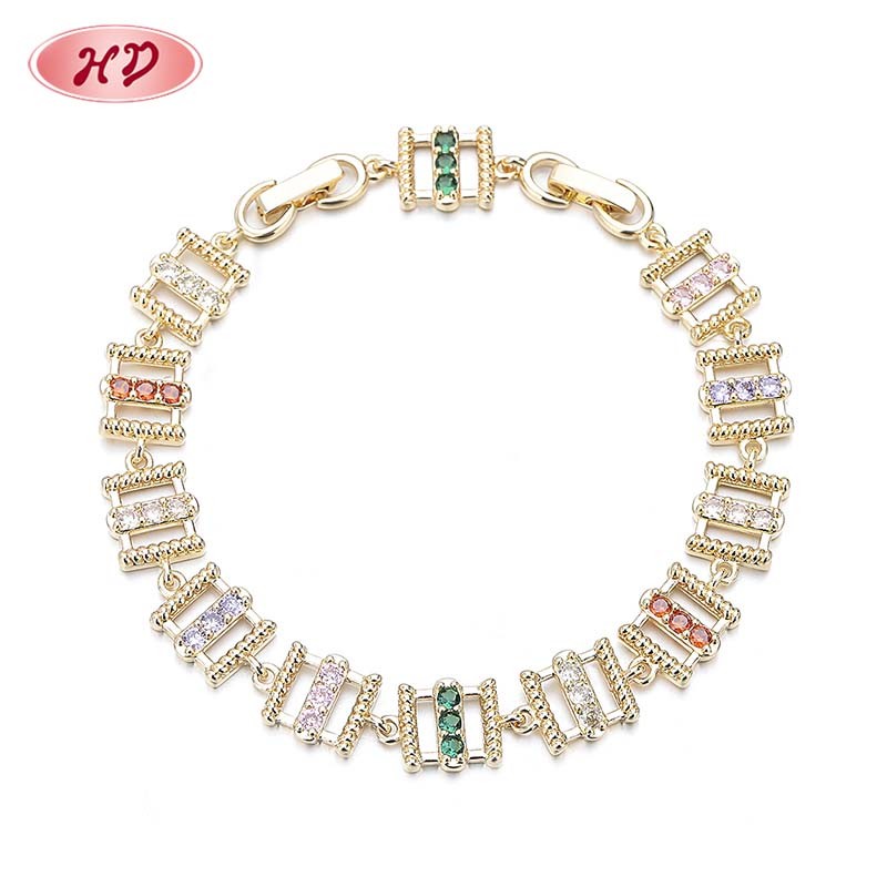 18k gold-plated colorful zircon bracelet