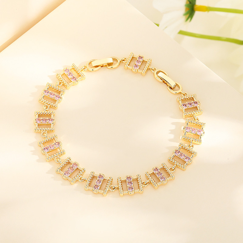 18k gold-plated colorful zircon bracelet