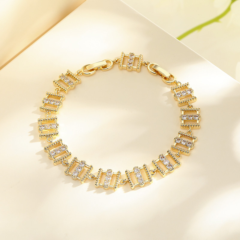 18k gold-plated colorful zircon bracelet