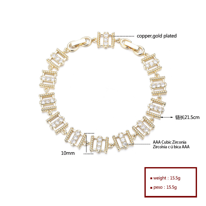 18k gold-plated colorful zircon bracelet