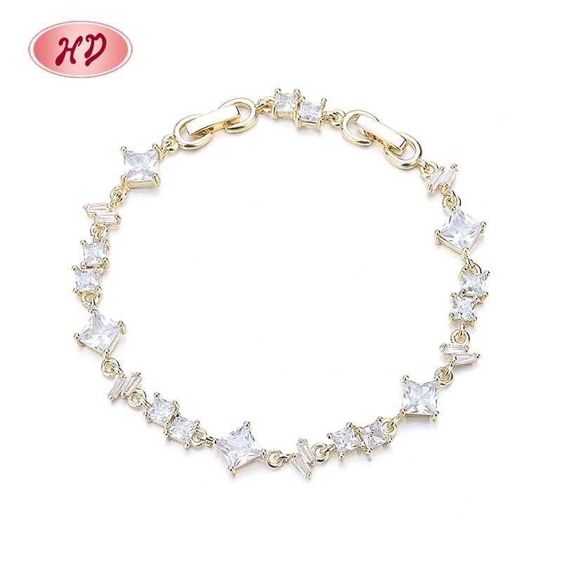 Wholesale high quality 18k gold plated zircon bracelet