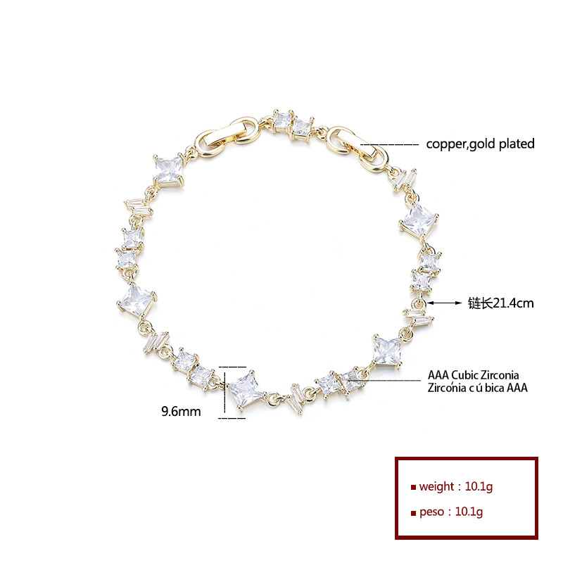 Wholesale high quality 18k gold plated zircon bracelet