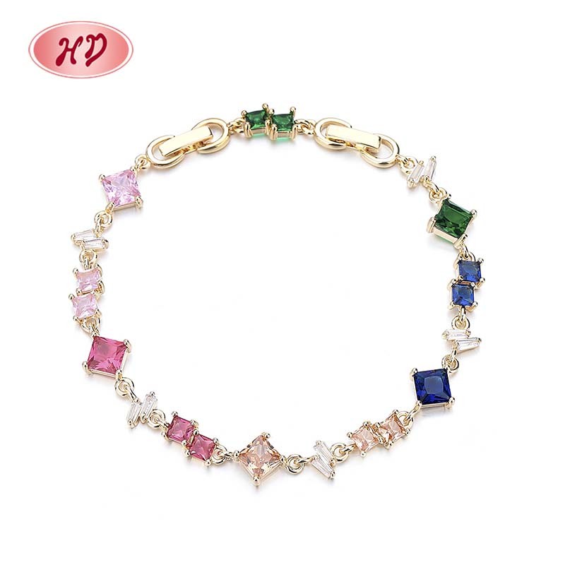 Wholesale high quality 18k gold plated zircon bracelet