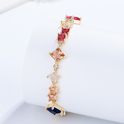 Hd Jewelry Ethereal Blossom 18K Gold Wholesale Color 3A Geometry Zircon Women'S Bracelets
