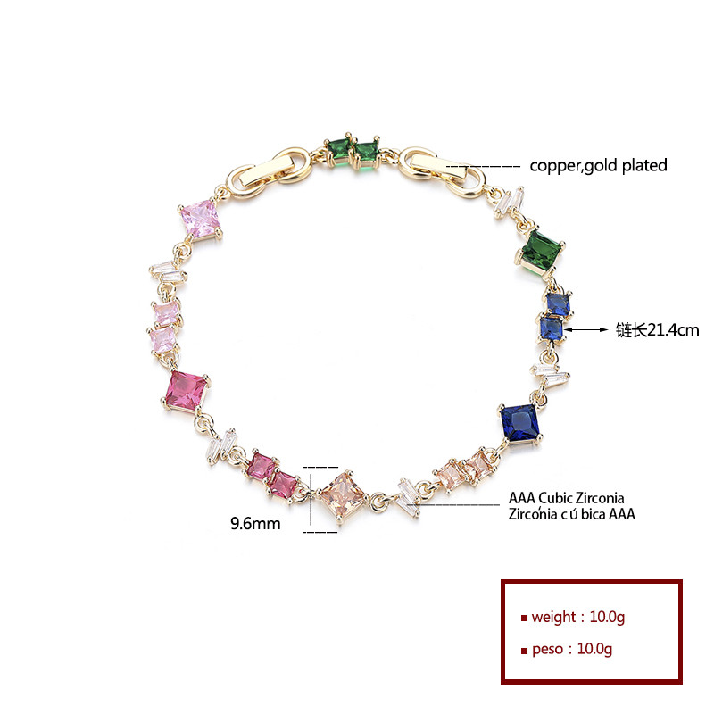 Wholesale high quality 18k gold plated zircon bracelet