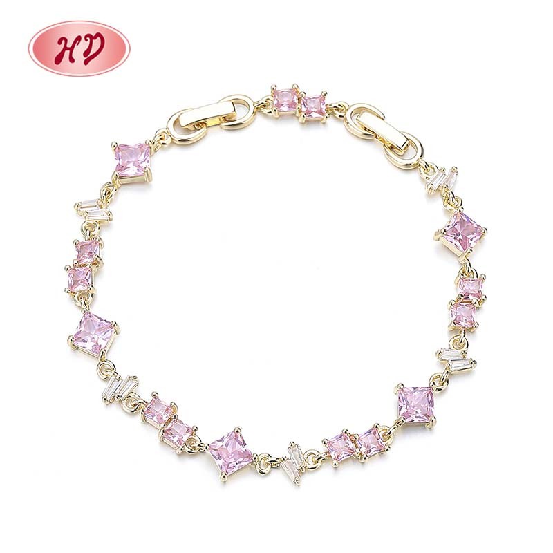 Wholesale high quality 18k gold plated zircon bracelet