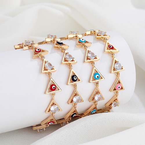 Hd Jewelry Fashion Gaze Brilliance 18K Gold Plated  Wholesale Devil'S Eye Cubic Zirconia Bracelet
