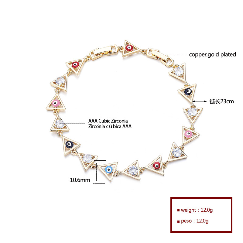 Wholesale high quality 18k gold plated zircon bracelet