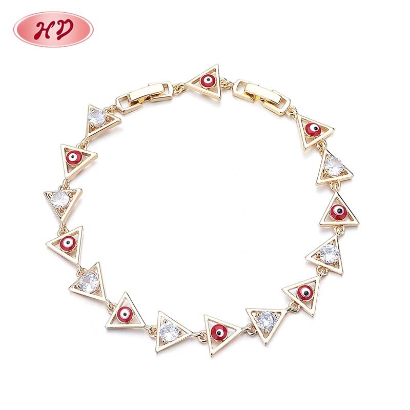 Wholesale high quality 18k gold plated zircon bracelet