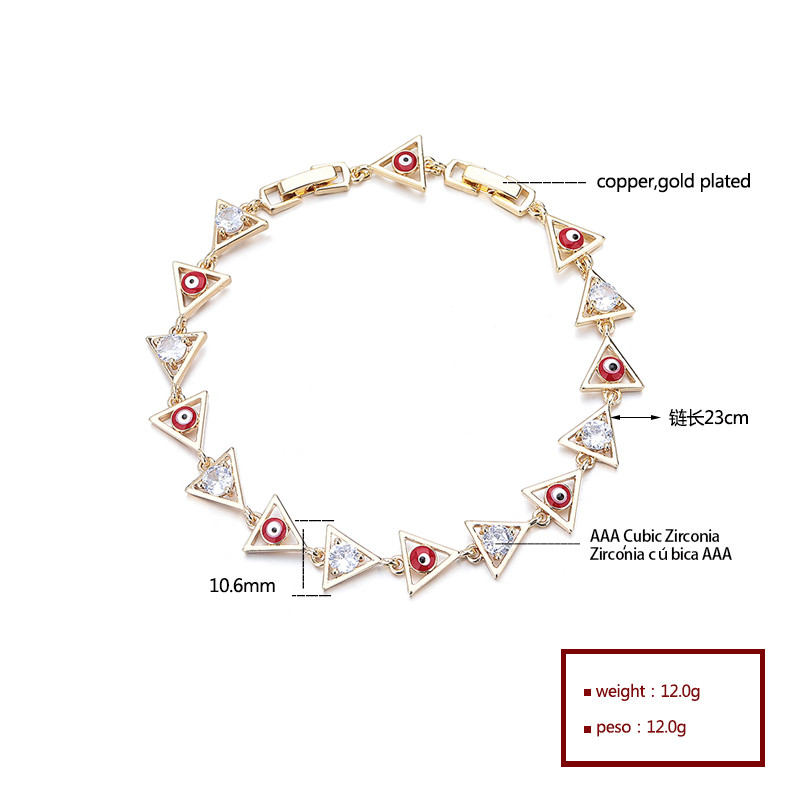 Wholesale high quality 18k gold plated zircon bracelet